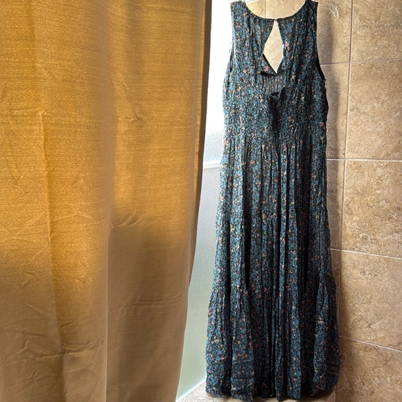 Anthropologie Blue Floral Maxi Dress - Picture 3 of 16